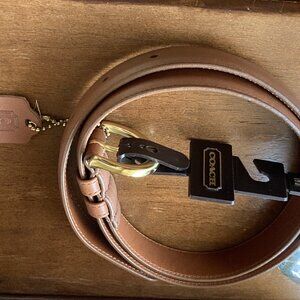 Coach Brown Leather Belt with Gold Buckle